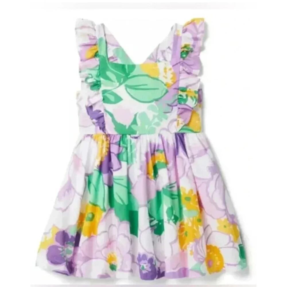 Janie and Jack Girls Fully Lined Floral Sundress Size 3 Ruffle Strap Dress